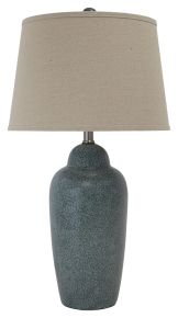 Signature Design by Ashley® L100254 Saher - Green - Ceramic Table Lamp - Earthy Ceramic