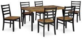 Signature Design by Ashley® D413-425 Blondon - Brown / Black - Rectangular Drm Table Set (Set of 7)