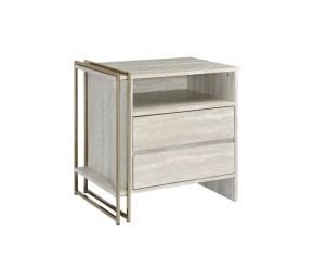 ACME 92619 Tyeid - Accent Table - Antique White & Gold Finish