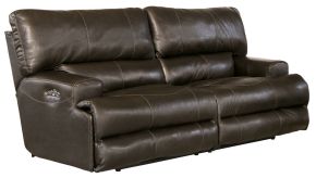 Catnapper 64581-1283/28-3083/28 Catnapper 64581-1283/28-3083/28 Wembley - Italian Leather Match Power Lay Flat Reclining Sofa With Power Adjustable Headrest - Steel