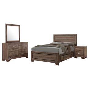 CoasterEveryday 204190Q-S4 Kauffman - Queen 4 Piece Bedroom Set - Washed Taupe