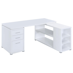 CoasterEveryday 800516 Yvette - 3-Drawer L-Shape Computer Desk - White