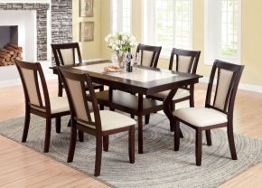 Furniture of America CM3984T Brent - Dining Table - Dark Cherry / Ivory