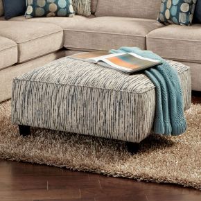 Furniture of America SM8187-OT Eastleigh - Ottoman - Stripe Multi