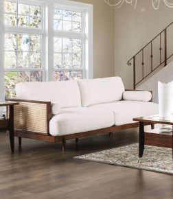 Furniture of America CM9982-SF Alesund - Sofa - Beige / Walnut