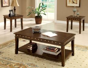 Furniture of America CM4630-3PK Fenwick - 3 Piece Coffee Table Set - Walnut