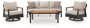 Signature Design by Ashley® PCP513-081 Carmel Highlands - Sofa, Chairs, Table Set (Set of 4) - Dark Brown