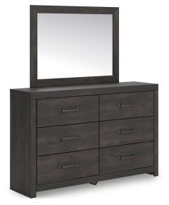 Signature Design by Ashley® PCB2108B1 Hollivern - Dresser And Mirror - Dark Gray