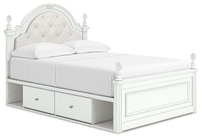 Ashley Furniture PCB1819B10 Kozlani - Full Upholstered Panel Storage Bed - White