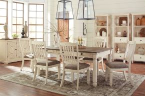 Signature Design by Ashley® D647/25/01(6)/60/76(3) Bolanburg - 11 Pc. - Dining Room Table, 6 Side Chairs, Server, 3 Cabinets - Beige