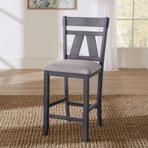 Liberty Furniture 116GY-B250124 Lawson - Splat Back Counter Chair (RTA) - Dark Gray