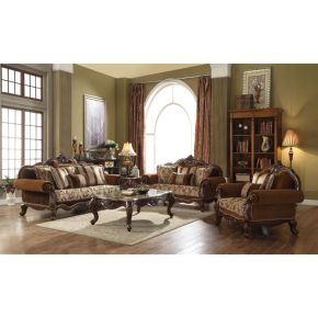 ACME 50655 Jardena - Sofa - Fabric & Cherry Oak