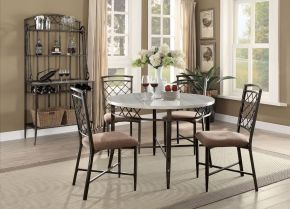 ACME 73000 Aldric - Dining Table - Faux Marble & Antique