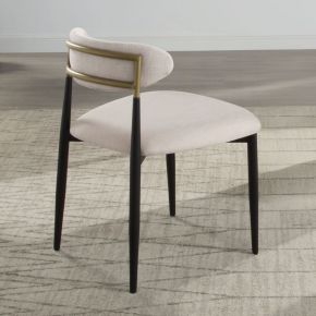 ACME DN02694 Jaramillo - Side Chair (Set of 2) - Beige Fabric & Black Finish