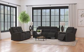 Coaster Fine Furniture 610284-S3 Brentwood - 3 Piece Upholstered Reclining Sofa Set - Dark Charcoal