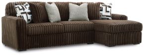 Signature Design by Ashley® 98104S2 Midnight-Madness - 2-Piece Sectional Sofa With RAF Corner Chaise - Chocolate