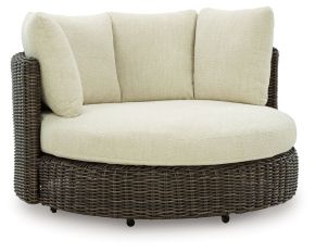 Ashley Furniture P711-810 Kimora - Swivel Lounge Chair With Cushion - Beige / Dark Brown