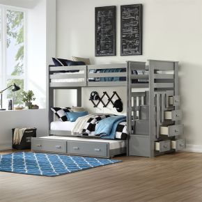 ACME 37870 ACME 37870 Allentown - Twin Over Twin Bunk Bed With Trundle & Storage - Gray