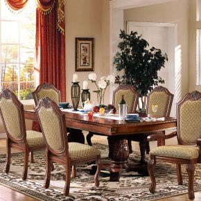 ACME 04075 Chateau De Ville - Dining Table With Double Pedestal - Dark Brown - 46"