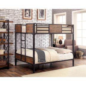 Furniture of America CM-BK029FF Clapton - Full Over Full Bunk Bed - Black