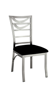 Furniture of America CM3729SC-2PK Roxo - Side Chair (Set of 2) - Silver / Black