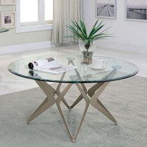 Furniture of America CM4284C-TABLE Villarsglane - Coffee Table - Pearl Silver