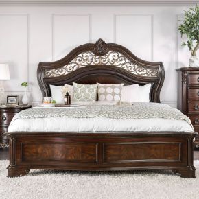 Furniture of America CM7311CK-BED Menodora - California King Bed - Brown Cherry
