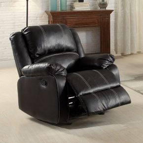 ACME LV52287 ACME LV52287 Zuriel - Motion Rocker Recliner - Black Synthetic Leather