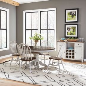 Liberty Furniture 186W-CD-5GTS Carolina Crossing - 5 Piece Gathering Table Set - White