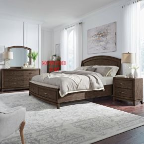 Liberty Furniture 805B-BR-QPBSDMN Avalon - 4 Piece Bedroom Set (Queen Panel Storage Bed, Dresser & Mirror, Night Stand) - Brown