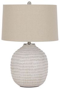 Ashley Furniture L100764 Jamon - Ceramic Table Lamp - Beige