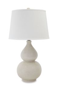 Signature Design by Ashley® L100074 Saffi - Ceramic Table Lamp - Cream