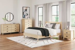 Signature Design by Ashley® EB2444/231/245/157/113/292(2) Cabinella - Tan - 6 Pc. - Dresser, Chest, Queen Platform Panel Bed, 2 Nightstands