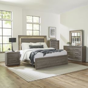 Liberty Furniture 272-BR-QPBDMCN Horizons - 5 Piece Bedroom Set (Queen Panel Bed, Dresser & Mirror, Chest, Nightstand) - Gray