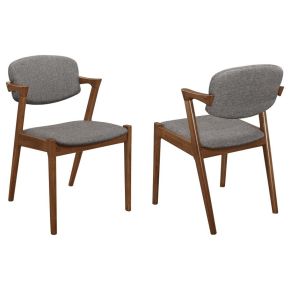 CoasterEssence 105352 Malone - Padded Wood Dining Arm Chair (Set of 2) - Dark Walnut