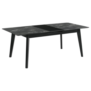 CoasterEssence 121251 Crestmont - Extension Dining Table Faux Marble - Black