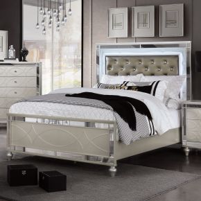 Furniture of America CM7891Q-BED Manar - Queen Bed - Silver
