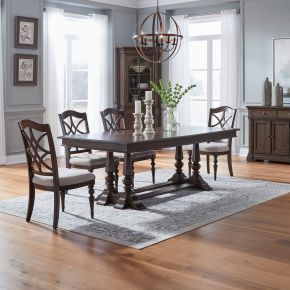 Liberty Furniture 512-DR-5TRS Arden Road - 5 Piece Trestle Table Set - Satin Cherry