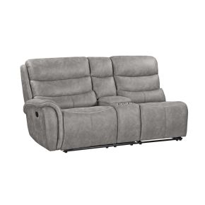 New Classic U092-25L-GRY Kamari - LAF Console Loveseat With Dual Recliner - Gray