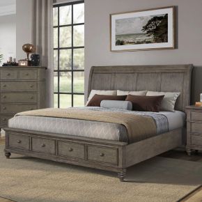 Liberty Furniture 104G-BR-QSB Twin Lakes - Queen Storage Bed - Gray