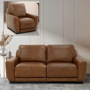 Liberty Furniture 6000HN-UPH-SOREC Liberty Furniture 6000HN-UPH-SOREC Blake - Sofa & Recliner - Venetian Honey