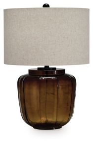 Signature Design by Ashley® L430914 Bainmore - Glass Table Lamp - Amber