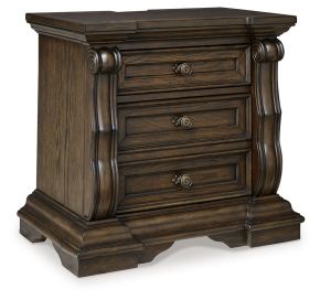 Signature Design by Ashley® B947-93 Maylee - Three Drawer Night Stand - Dark Brown