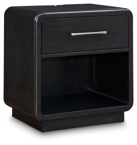 Signature Design by Ashley® B821-91 Rowanbeck - Black - One Drawer Night Stand