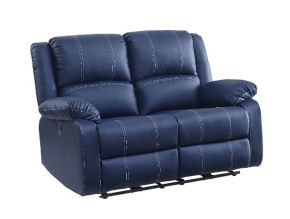 ACME 54616 Zuriel - Power Motion Loveseat With USB - Blue Synthetic Leather