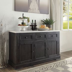 ACME 72847 Nolan - Server - White Marble Top & Salvage Dark Oak