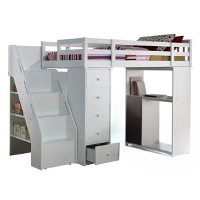 ACME 37145 Freya - Twin Loft Bed With Storage - White