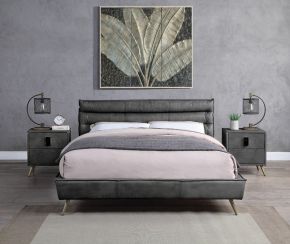 ACME BD00563Q Doris - Queen Bed - Gray Top Grain Leather