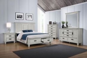 CoasterEssence 205330KE-S5 Franco - 5 Piece King Bedroom Set - Distressed White