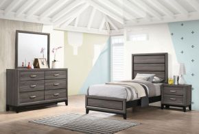 CoasterEveryday 212421T-S4 Watson - 4 Piece Twin Bedroom Set - Gray Oak
